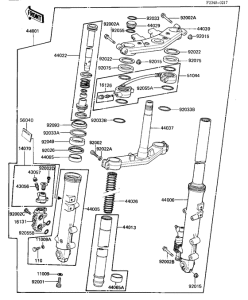 KZ1100 Вилка передней оси