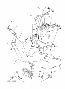 XP500A Рулевой рычаг и кабель