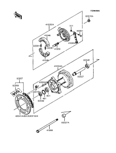 KX60 Заднее колесо и цепь