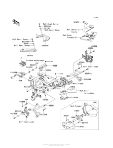 KLE650 Рама ,крепежные детали