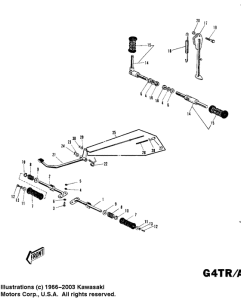 KV100 Footrests / stand / brake pedal