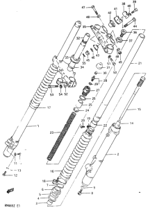 RM465 Вилка передней оси
