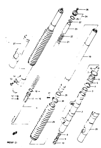 RM250 Вилка передней оси