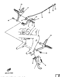 YSR80 YSR80D Support & repose pied