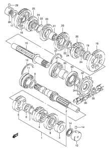 GSX-R400 Трансмиссия