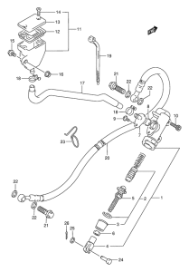 GSX250 Задний тормозной цилиндр