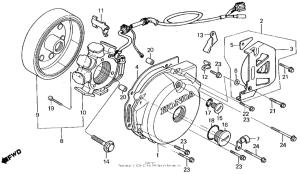 XL250R Крышка картера левая