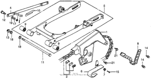 XR100 Swingarm + chain case