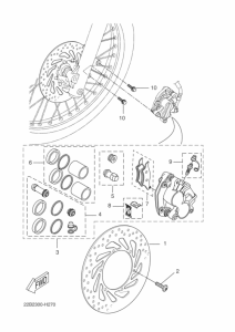 WR125X Передний суппорт