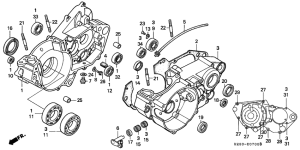 CR250R Картер двигателя