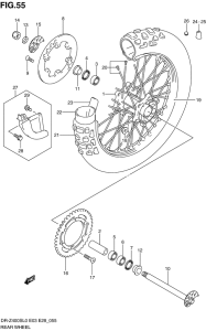 DR-Z400 Rear wheel complete assy