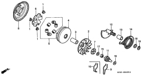 SRX90 Drive face /  kick starter spindle
