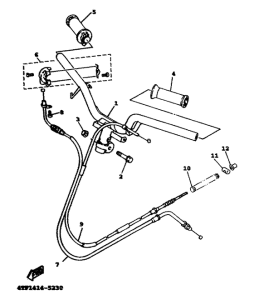 XC125 Steering handle, cable