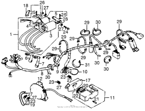 CB550 Wire harness + ignition coil + horn
