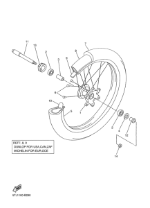 WR250FR Переднее колесо