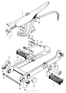 CT90 Swingarm + chain case + pillion step