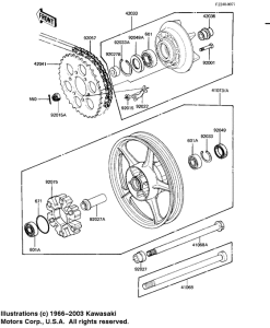 KZ1100 Rear wheel / hub / chain