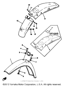 DT100G Крыло переднее и задние