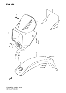 DR200 Headlamp cover  front fender