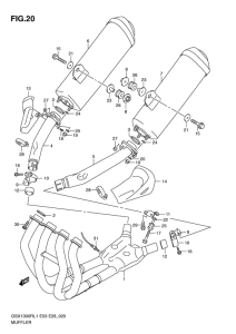 GSX1300R Muffler comp