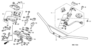 XL600V Handle pipe / top bridge