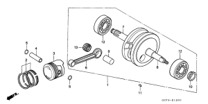 XR70R Crankshaft / piston