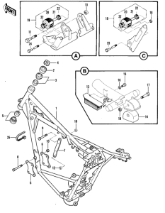 KX420 Frame / frame fittings
