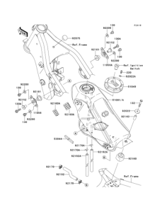 KLX250 Топливный бак