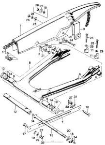 CB750 Swingarm + chain case