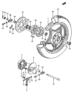 ZR50 Rear wheel complete assy