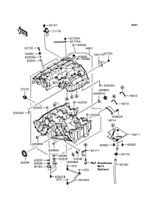 ZX600 Картер двигателя