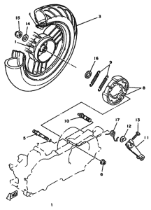 YM50 Rear wheel complete assy