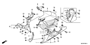 CBR600RR (ABS) Middle cowl + lower cowl (l.)