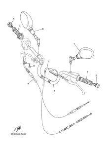 YBR125ED Steering handle & cable