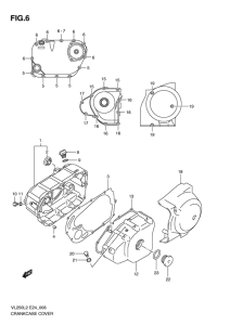 VL250 Crankcase cover ass`y  (v