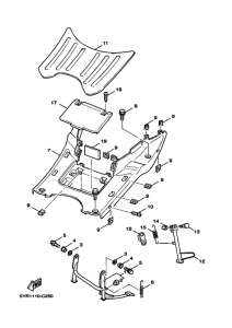 XC125V YJ125X Support & repose pied