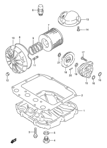 GS500 Масляный насос и фильтр