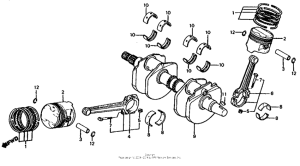VF700S Коленчатый вал и поршни