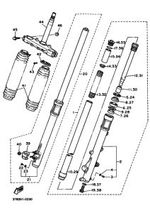 XT400E Front fork assy(ur silv