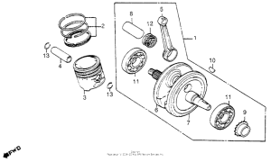 XR185 Коленчатый вал и поршни