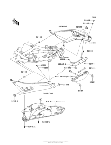 ER650 Обтекатель сидения