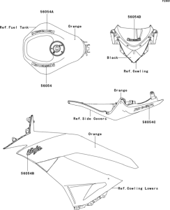 ZX600 Decals(orange)(r9f)(cn)