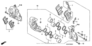 CB900F Передний суппорт