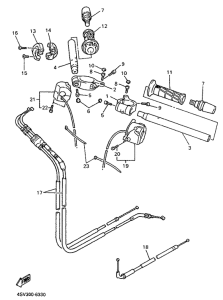 YZF1000R Steering handle. cable