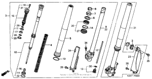 CR250R Передняя вилка