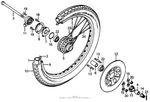 CB125S Front wheel + front brake disk 76,78