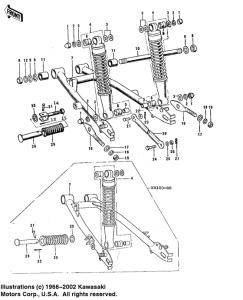 KH100 Swing arm / shock absorbers