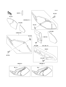  Side covers / chain cover(klx250-e1 / e2)