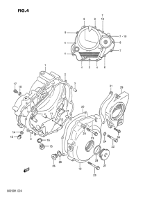 DR250 Crankcase cover ass`y  (v