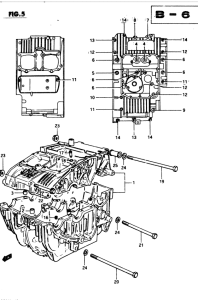 GSX250 Картер двигателя